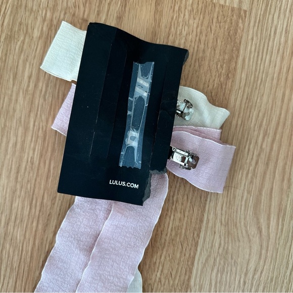 BRIDAL HAIR ACCESSORIES Pink & White Bridal Hair Bundle, Bow Hair Clips - Picture 7 of 7